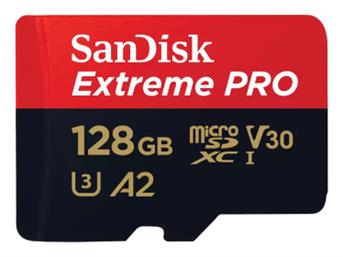 Extreme Pro microSDXC 128GB Class 10 U3 V30 A2 UHS-I με αντάπτορα SDSQXCD-128G-GN6MA Sandisk