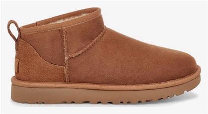 Classic Ultra Mini Suede Γυναικεία Μποτάκια με Γούνα Chestnut Ugg Australia